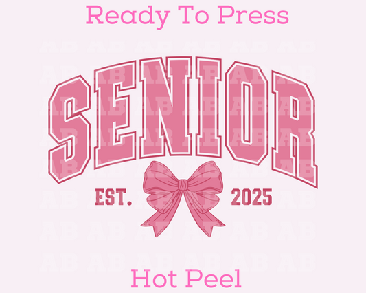 Senior 2025 (Pink) Varsity Coquette Senior DTF TRANSFER