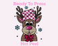 Pink Checkered Faux Sequins Reindeer DTF TRANSFER