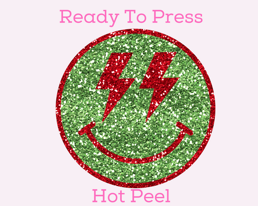Faux Sequins Smiles (Red And Green) DTF TRANSFER