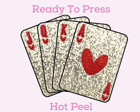 Faux Sequins Playing Cards DTF TRANSFER