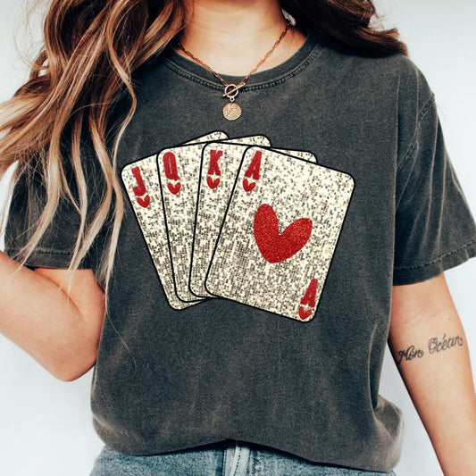 Faux Sequins Playing Cards DTF TRANSFER