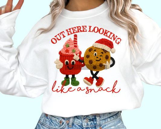 Out Here Looking Like a Snack Christmas DTF TRANSFER