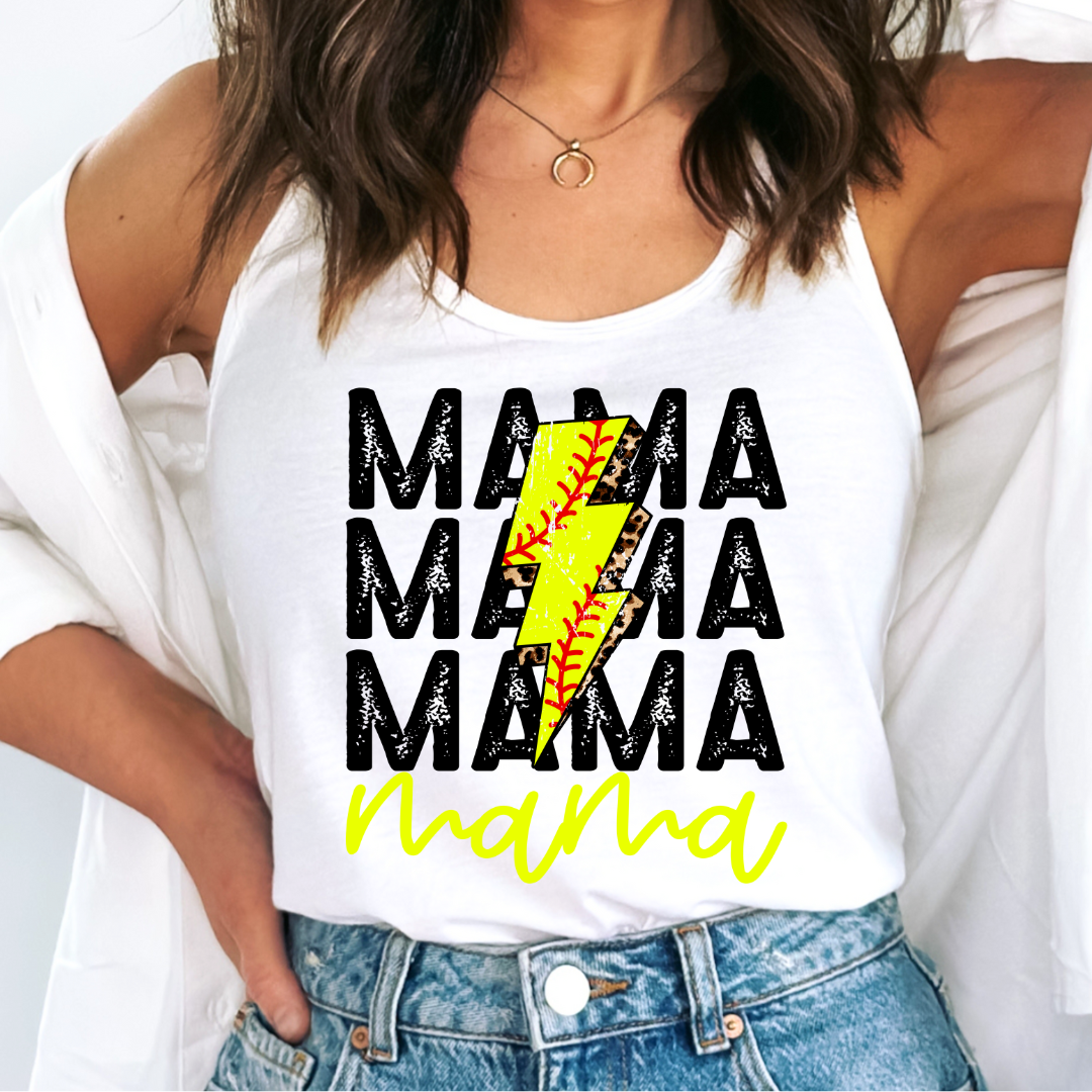 Softball Mama (Distressed) Softball Mom DTF TRANSFER