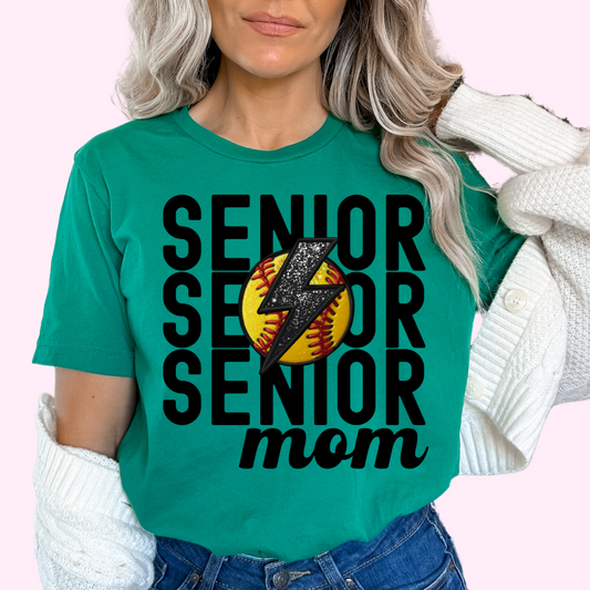 Senior Softball Mom (Faux Embroidery) Mom Softball DTF TRANSFER