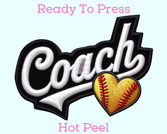 Softball Coach DTF TRANSFER  or UV DTF STICKER DECAL
