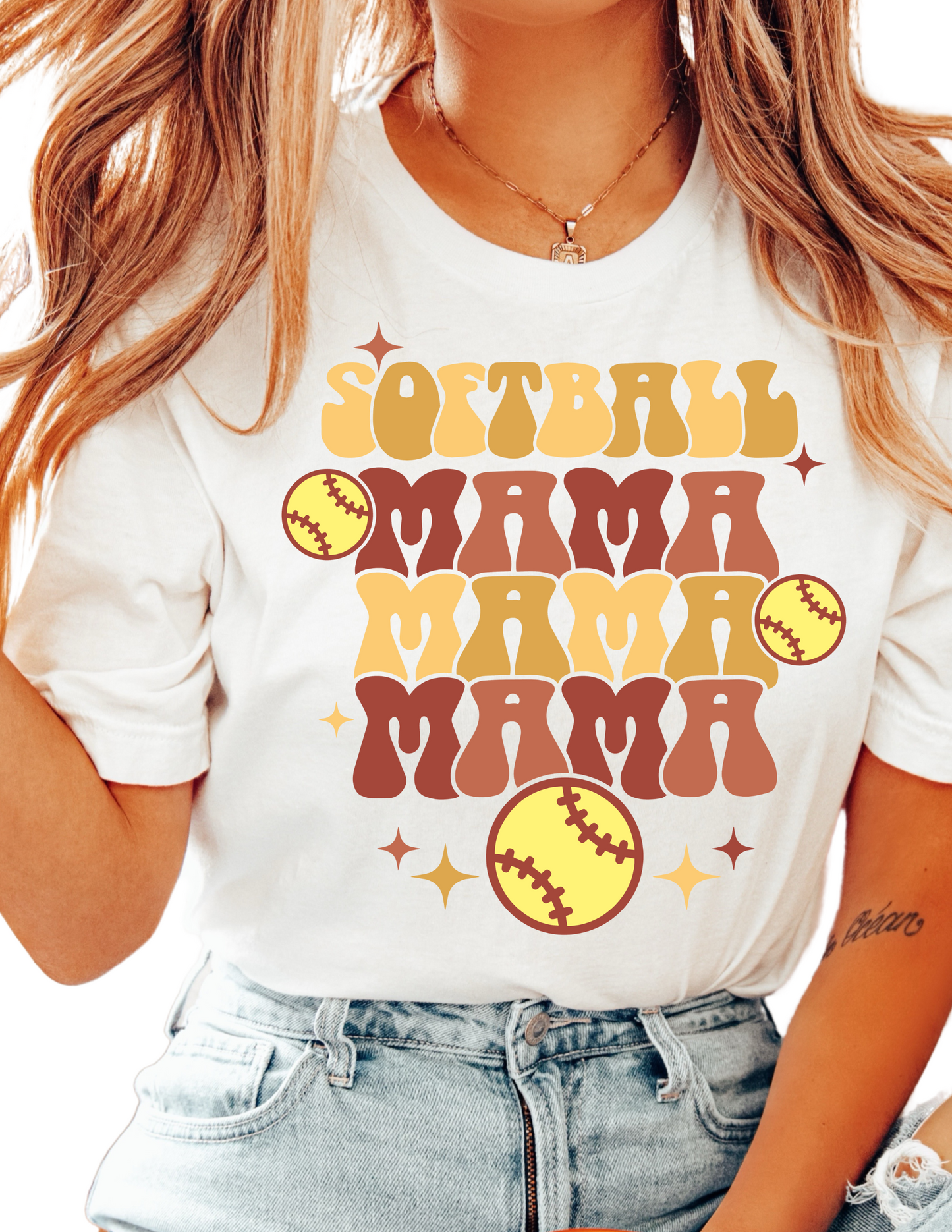 Stacked Softball Mama DTF TRANSFER