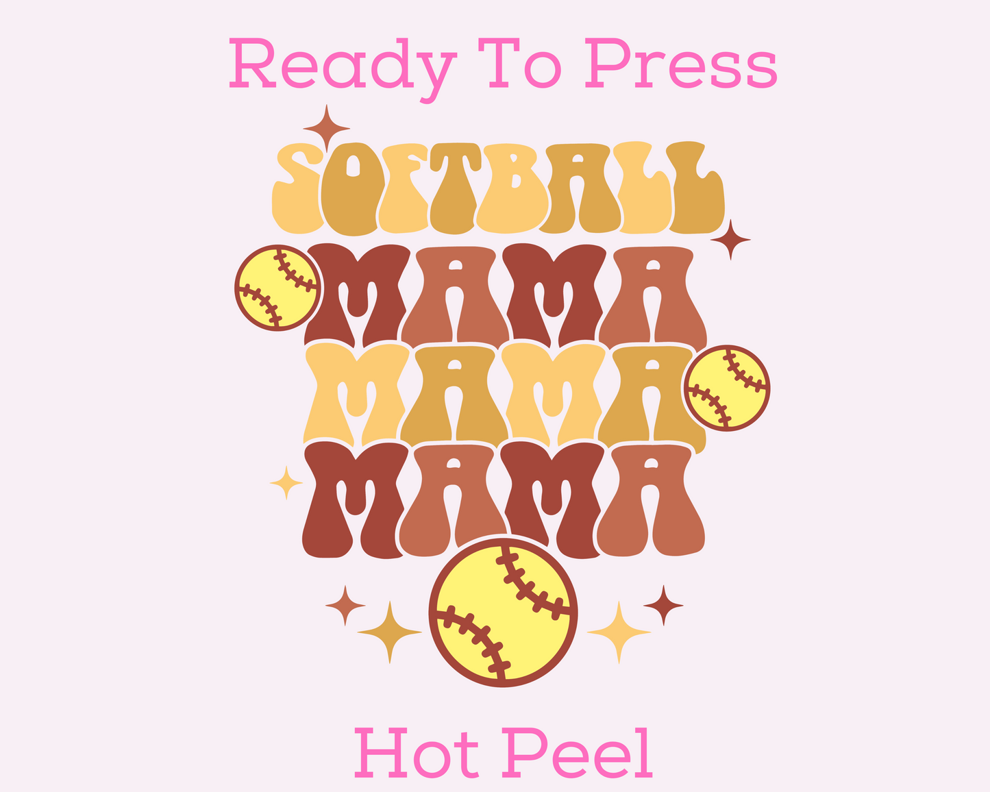 Stacked Softball Mama DTF TRANSFER or UV DTF STICKER DECAL