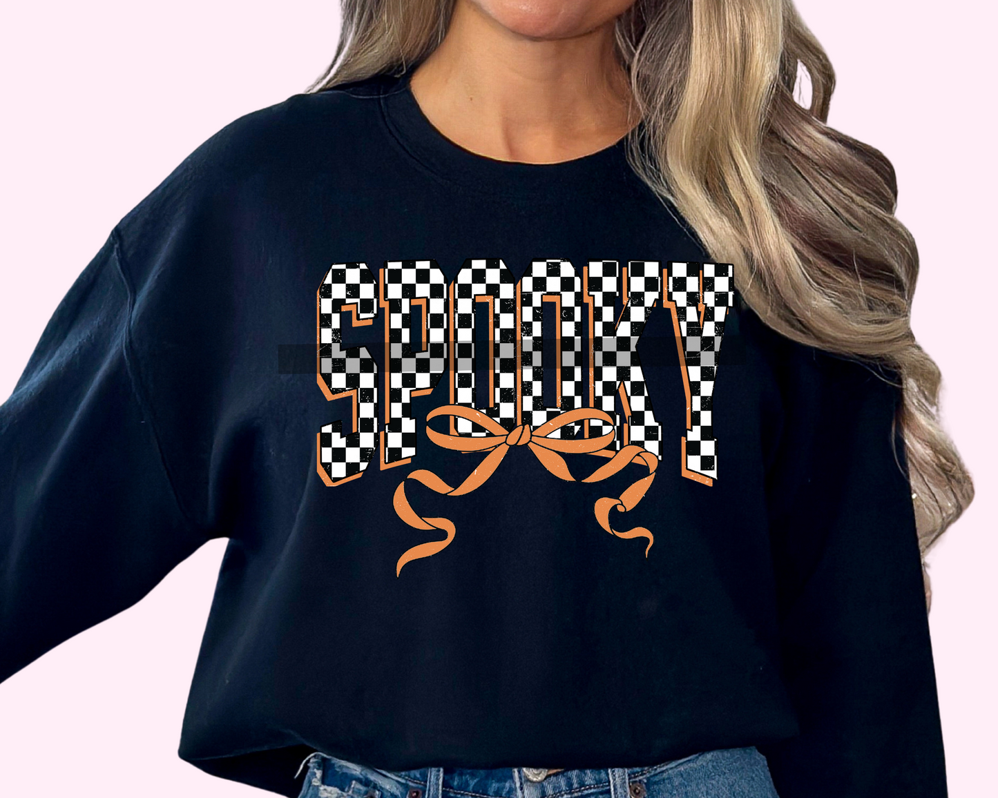 Spooky Checkered Coquette Bows Halloween DTF TRANSFER or UV DTF STICKER