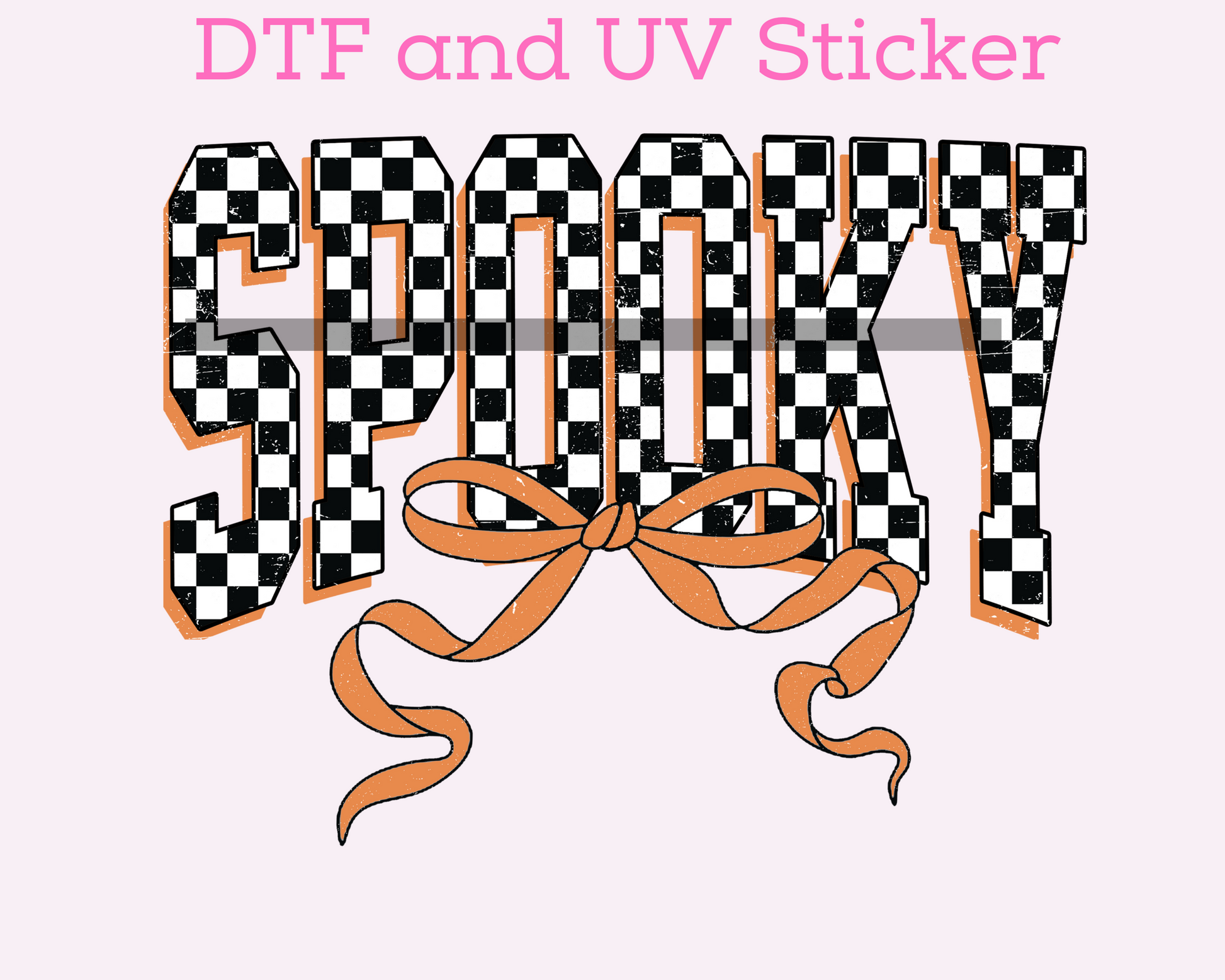 Spooky Checkered Coquette Bows Halloween DTF TRANSFER or UV DTF STICKER