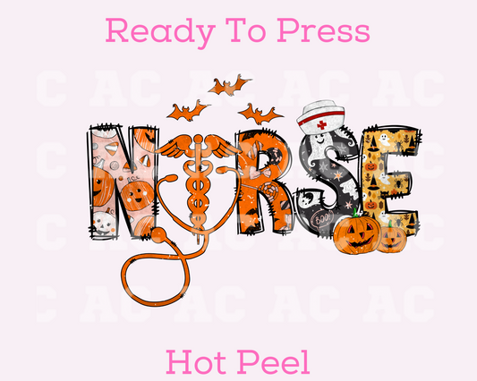 Spooky Nurse DTF TRANSFER or UV DTF STICKER DECAL