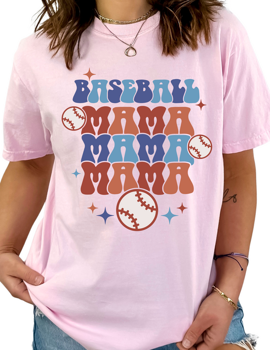 Stacked Baseball Mama DTF TRANSFER or UV DTF STICKER
