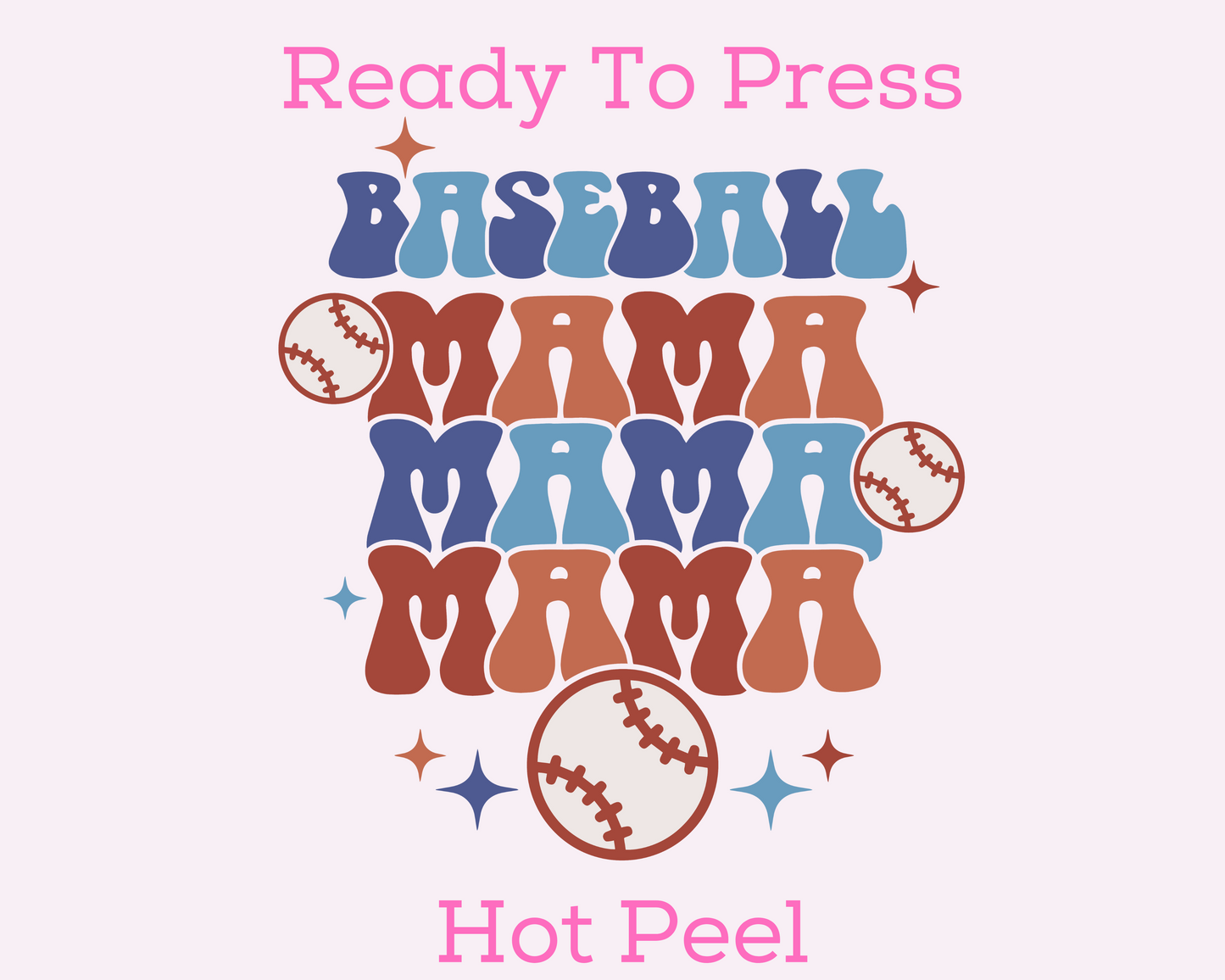 Stacked Baseball Mama DTF TRANSFER