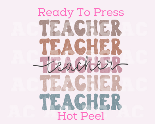 Stacked Teacher DTF TRANSFER or UV DTF STICKER DECAL