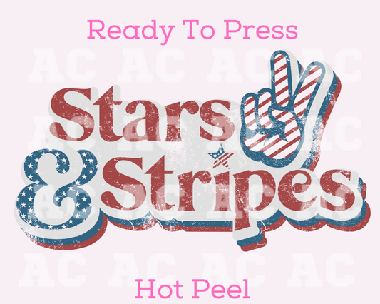 Peace Stars And Stripes Bolt DTF TRANSFER or UV DTF STICKER