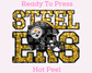 NFL Steelers Faux Sequins Faux Embroidery Football DTF TRANSFER