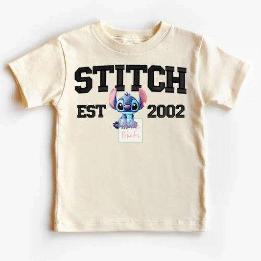 Stitch Est 2002 Faux Embroidery Disney Dtf Transfer