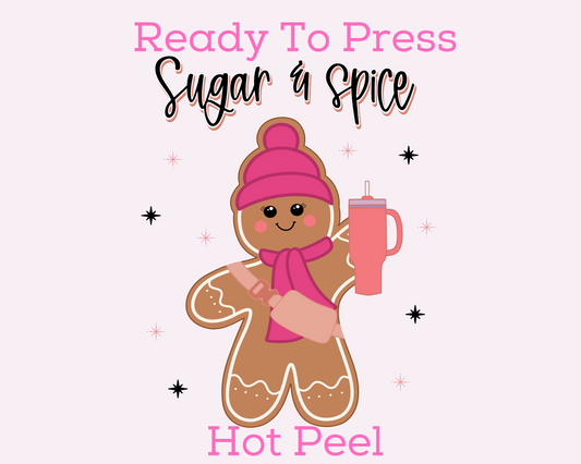 Sugar And Spice Gingerbread (Cursive) DTF TRANSFER