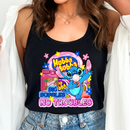 Stitch Hubba Bubba No Troubles Disney Food DTF TRANSFER or UV DTF STICKER DECAL