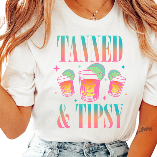 Tanned & Tipsy Summer DTF TRANSFER