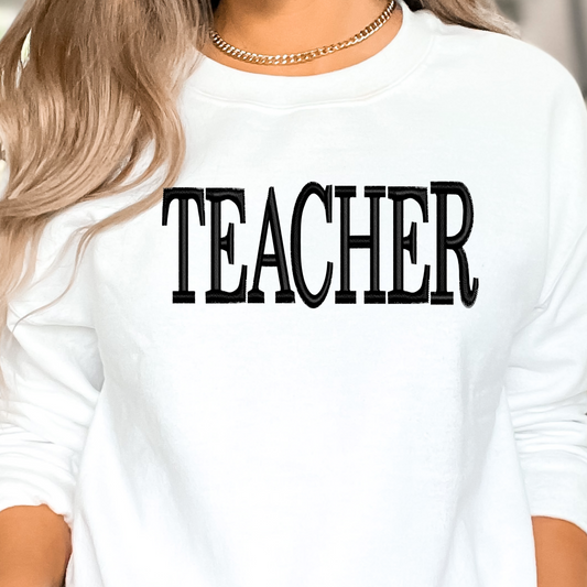 Teacher Faux Embroidery Teacher DTF TRANSFER