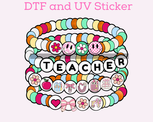 Teacher Bracelet DTF TRANSFER or UV DTF STICKER DECAL