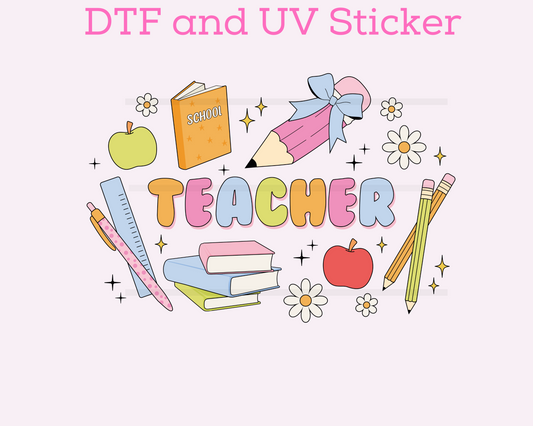 Teacher Accessories DTF TRANSFER or UV DTF STICKER DECAL