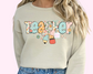 Teacher Patchwork Bow  DTF TRANSFER or UV DTF STICKER DECAL