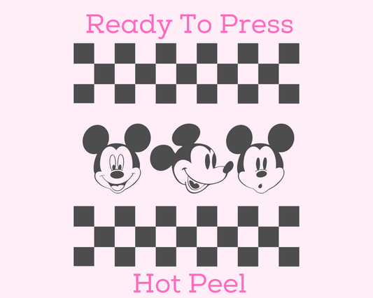 Checkered Throwback Mickey Disney DTF TRANSFER