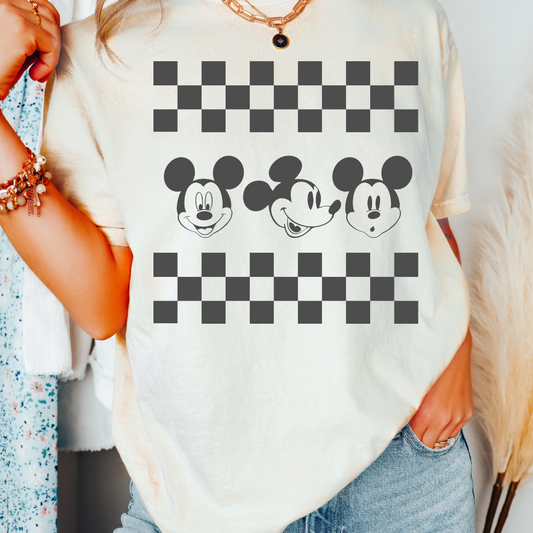 Checkered Throwback Mickey Disney DTF TRANSFER