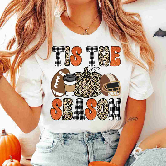 Football And Fall, Tis' The Season DTF TRANSFER or UV DTF STICKER DECAL