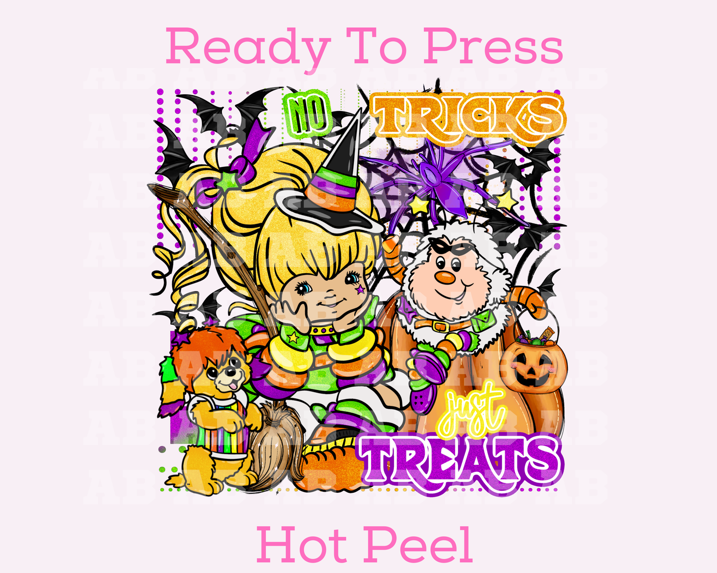 Rainbow Brite No Tricks Just Treats Halloween DTF TRANSFER