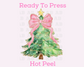 Pink Coquette (Faux Glitter) Sparkle Tree Christmas DTF TRANSFER