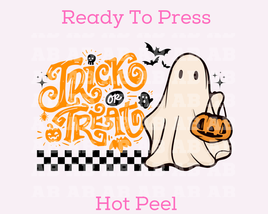 Ghost Trick Or Treat Halloween DTF TRANSFER