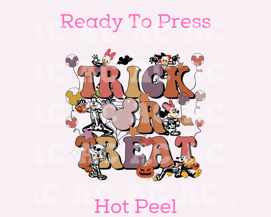 Retro Disney Trick Or Treat DTF TRANSFER