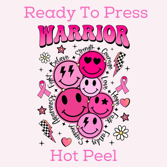 Breast Cancer Warrior DTF TRANSFER or UV DTF STICKER DECAL