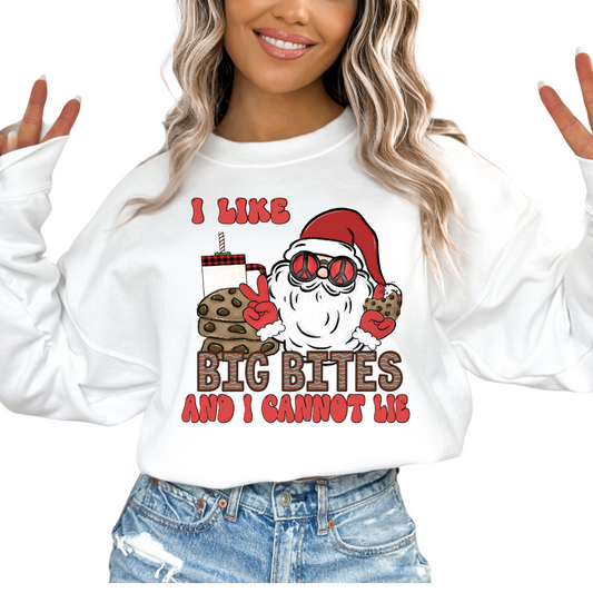Santa I Like Big Bites And I Cannot Lie Christmas DTF TRANSFER  or UV DTF STICKER