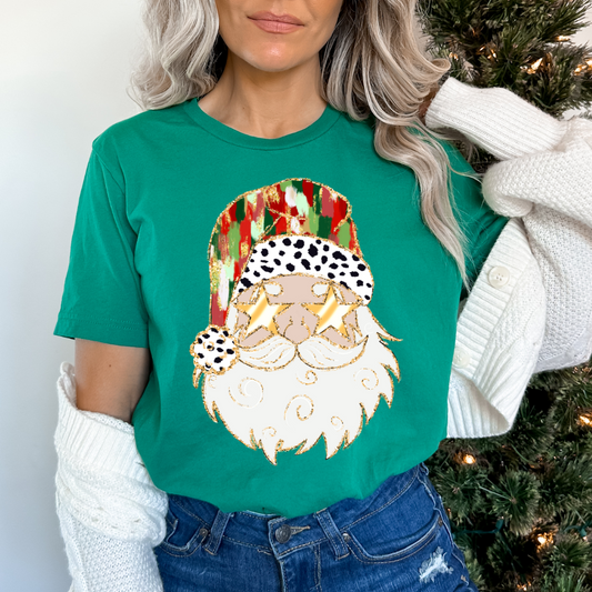 Faux Glitter Santa Christmas DTF TRANSFER