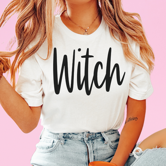 Script Witch (Black) Halloween DTF TRANSFER or UV DTF STICKER