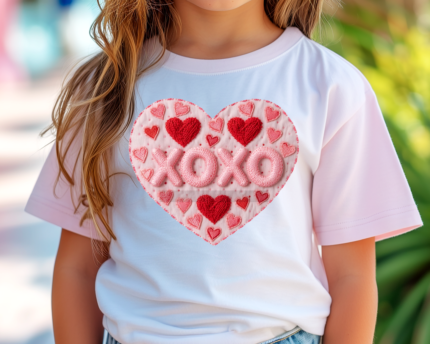 XOXO Faux Yarn Valentine's Day DTF TRANSFER or UV DTF STICKER