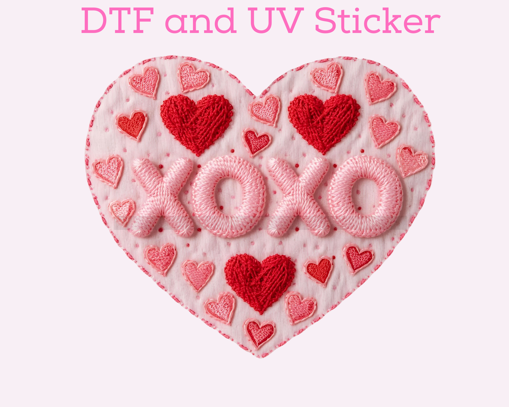 XOXO Faux Yarn Valentine's Day DTF TRANSFER or UV DTF STICKER