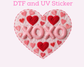 XOXO Faux Yarn Valentine's Day DTF TRANSFER or UV DTF STICKER