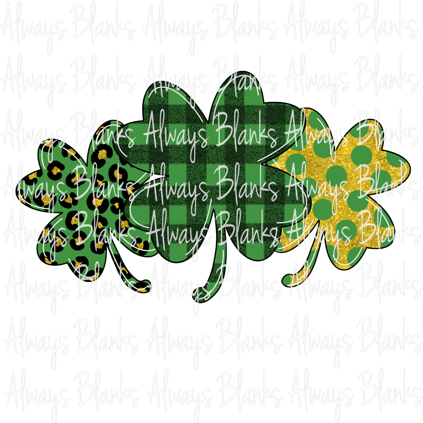ST. PATRICK'S DAY 3 CLOVERS PNG DESIGN