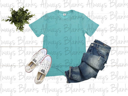 ADULT MOCK UP Aqua 95% Short Sleeve Shirt