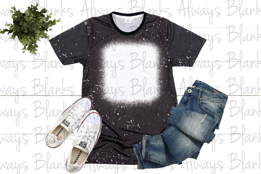 ADULT MOCK UP BLACK BLEACHED STYLE 100% Polyester Shirt