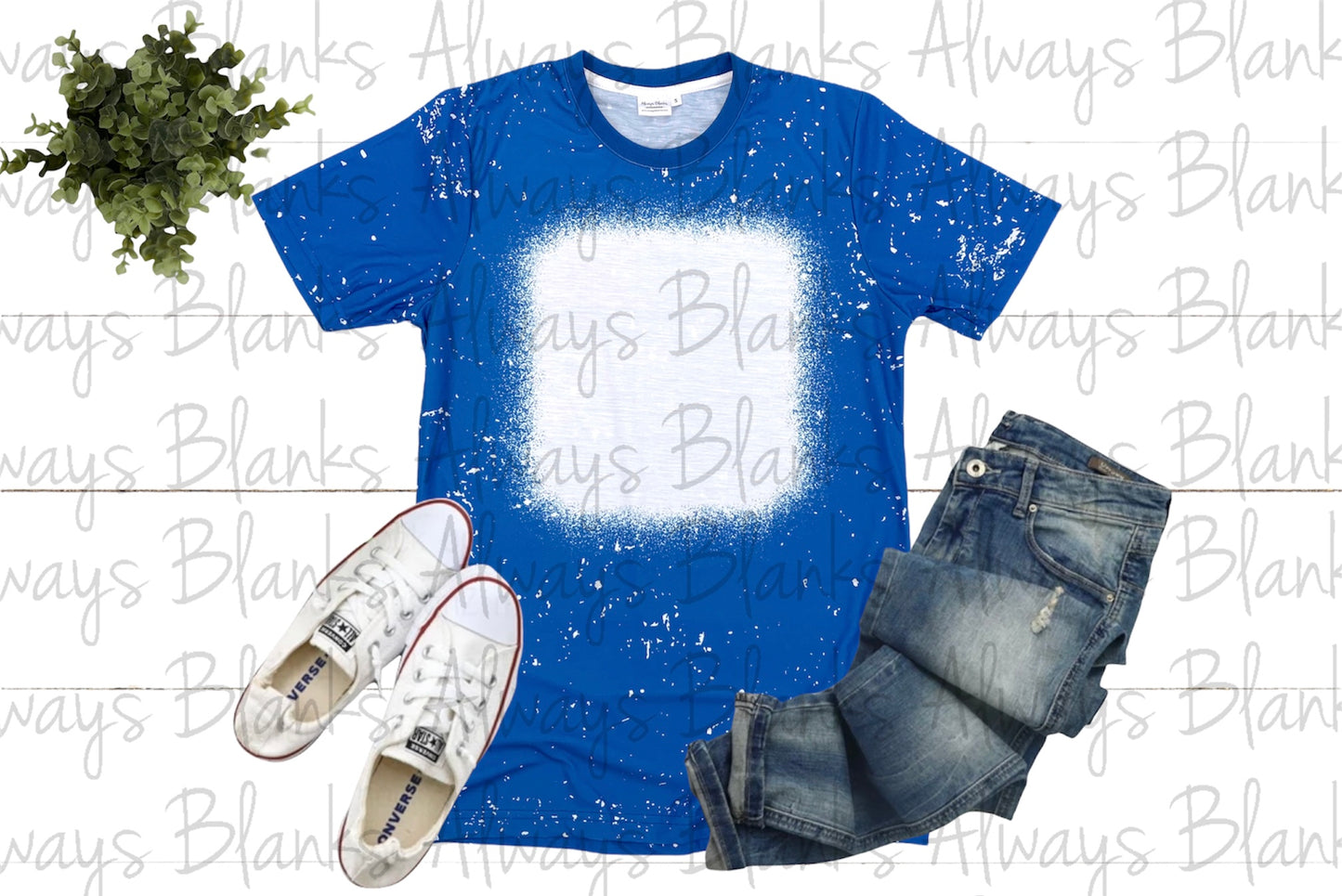 ADULT MOCK UP BLUE BLEACHED STYLE 100% Polyester Shirt