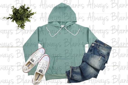 ADULT MOCK UP 100% Sage FLEECE HOODIE