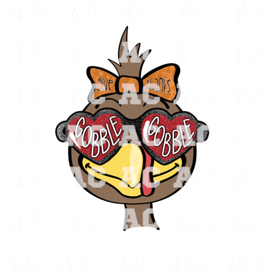 Girl Turkey DTF TRANSFER or UV DTF STICKER DECAL