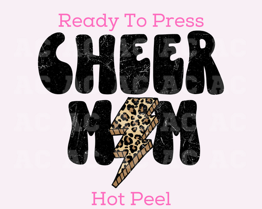 Cheer Mom (Leopard) DTF TRANSFER or UV DTF STICKER
