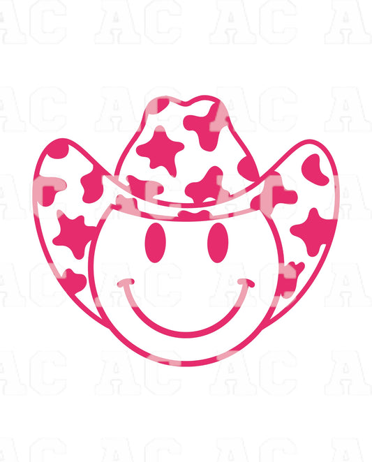 Cowboy Smile Pink DTF TRANSFER or UV DTF STICKER