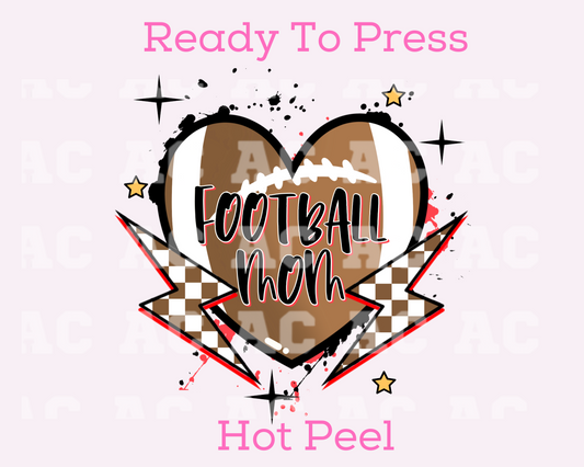 Football Mom Heart DTF TRANSFER